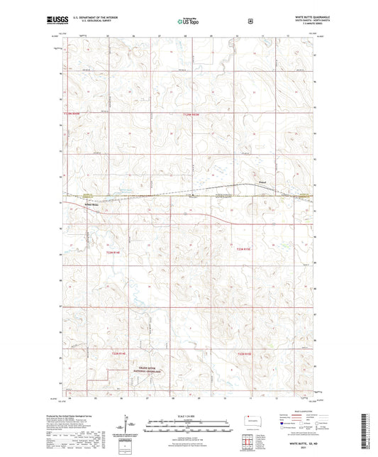 White Butte South Dakota US Topo Map Image