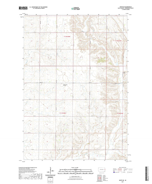White NE South Dakota US Topo Map Image
