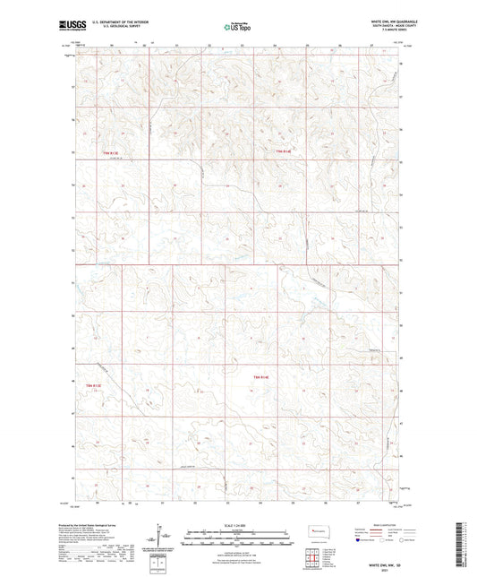 White Owl NW South Dakota US Topo Map Image