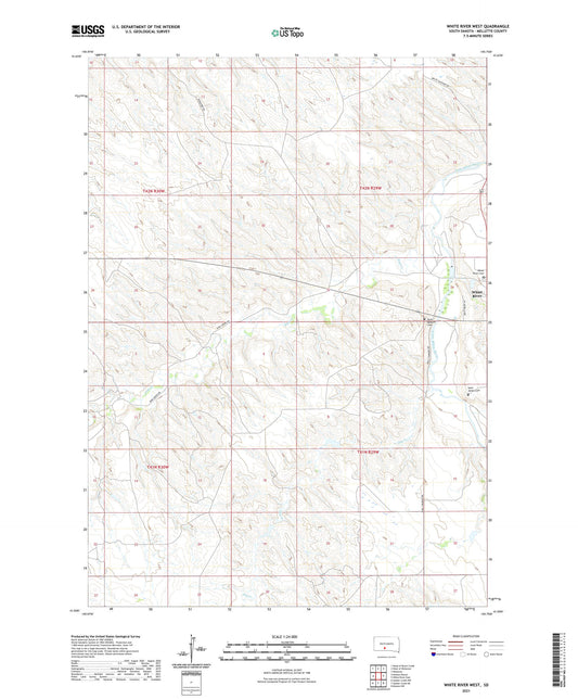 White River West South Dakota US Topo Map Image