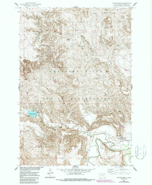 Classic USGS White Horse South Dakota 7.5'x7.5' Topo Map Image
