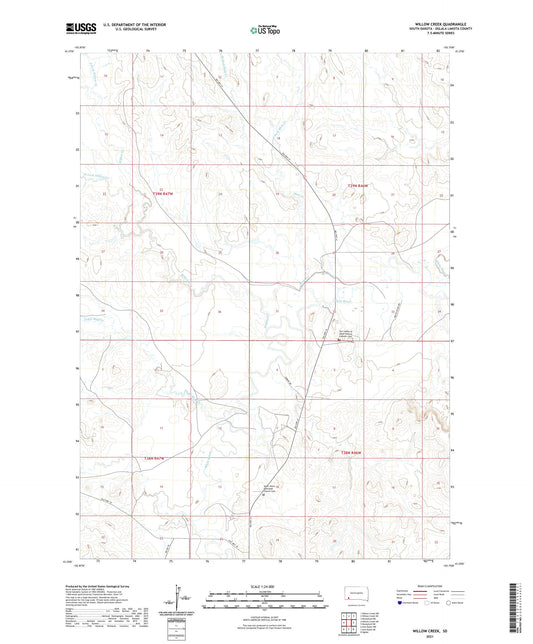 Willow Creek South Dakota US Topo Map Image