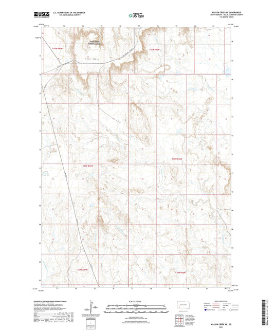 Willow Creek NE South Dakota US Topo Map Image