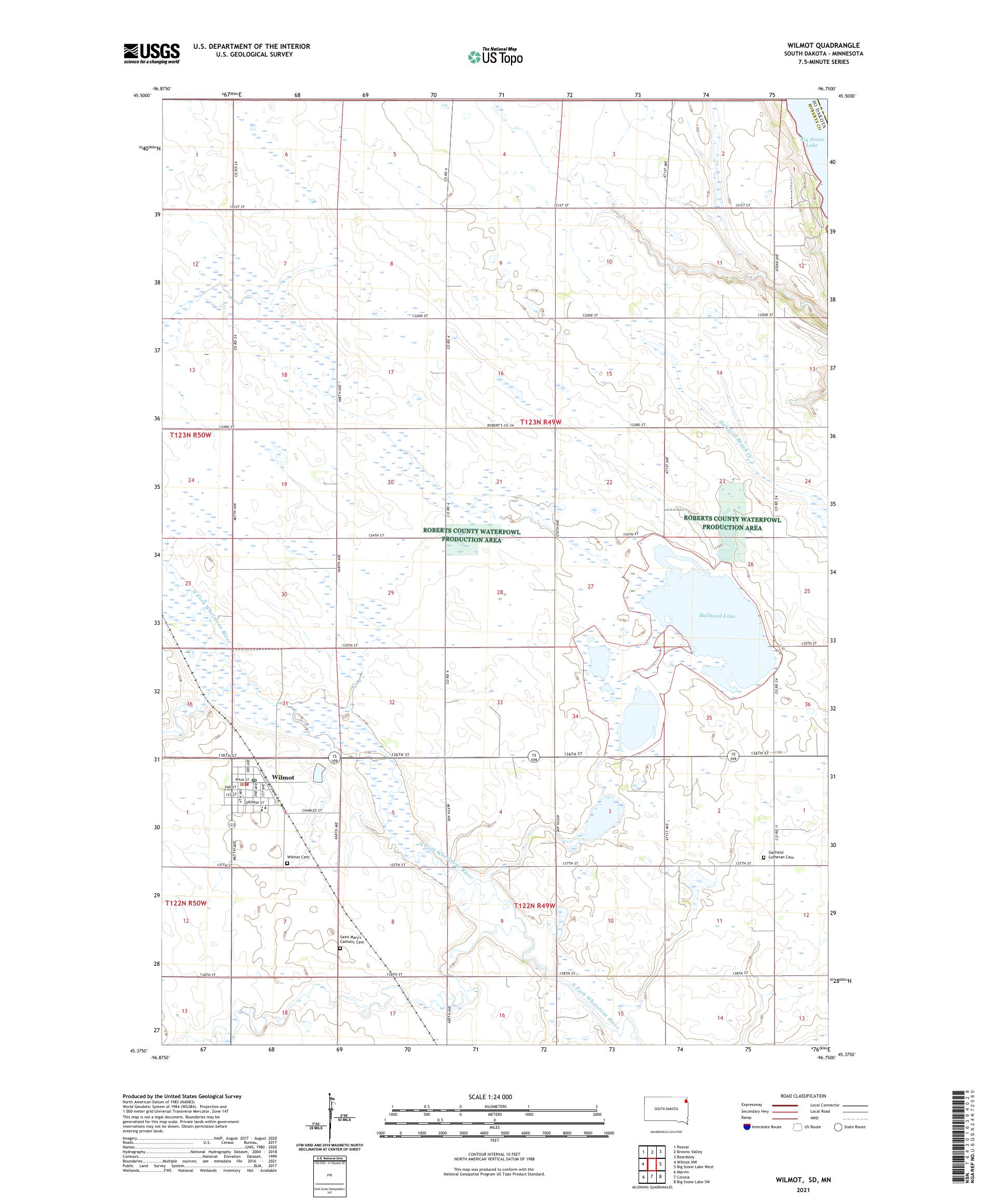 Wilmot South Dakota US Topo Map – MyTopo Map Store