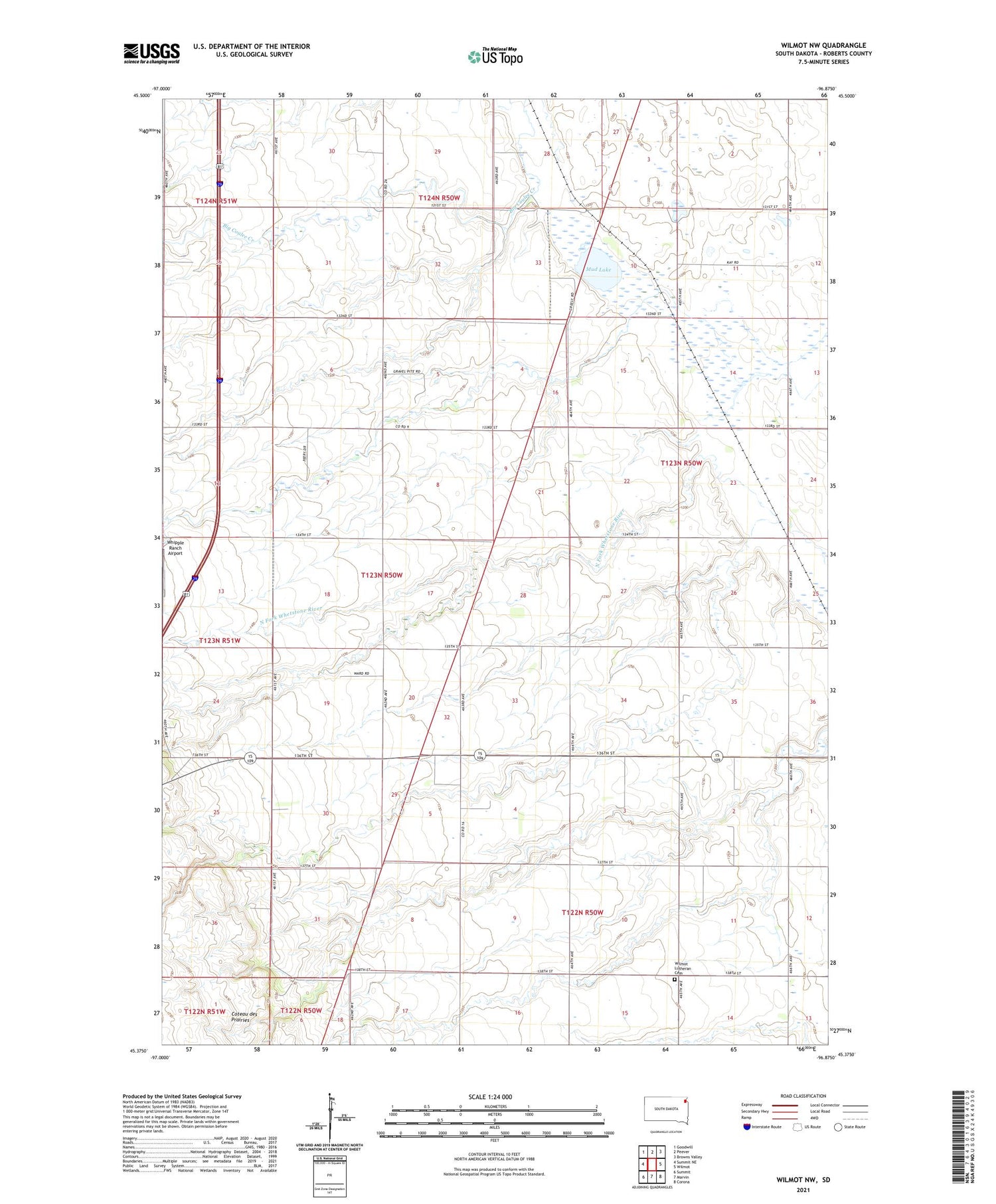 Wilmot NW South Dakota US Topo Map Image