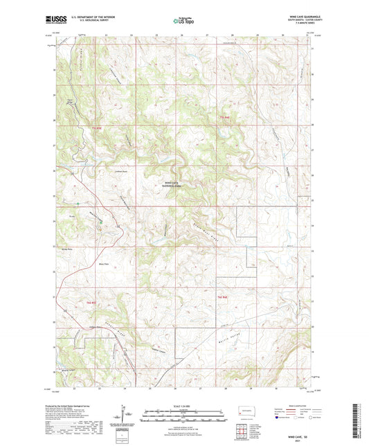 Wind Cave South Dakota US Topo Map Image