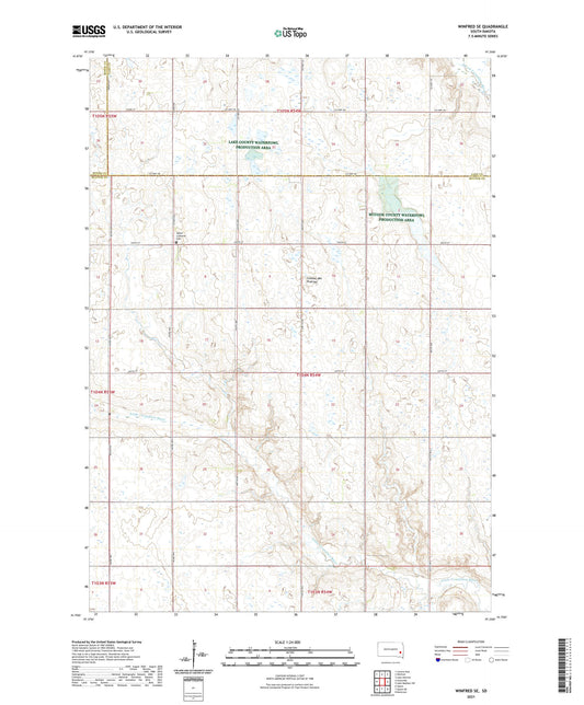 Winfred SE South Dakota US Topo Map Image
