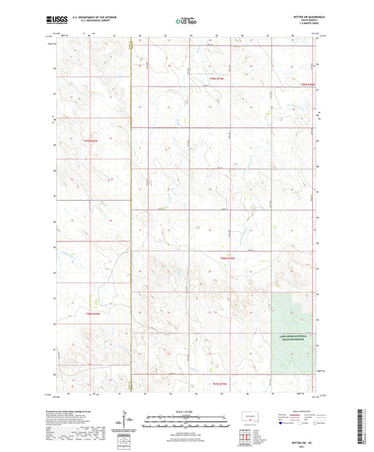Witten SW South Dakota US Topo Map Image