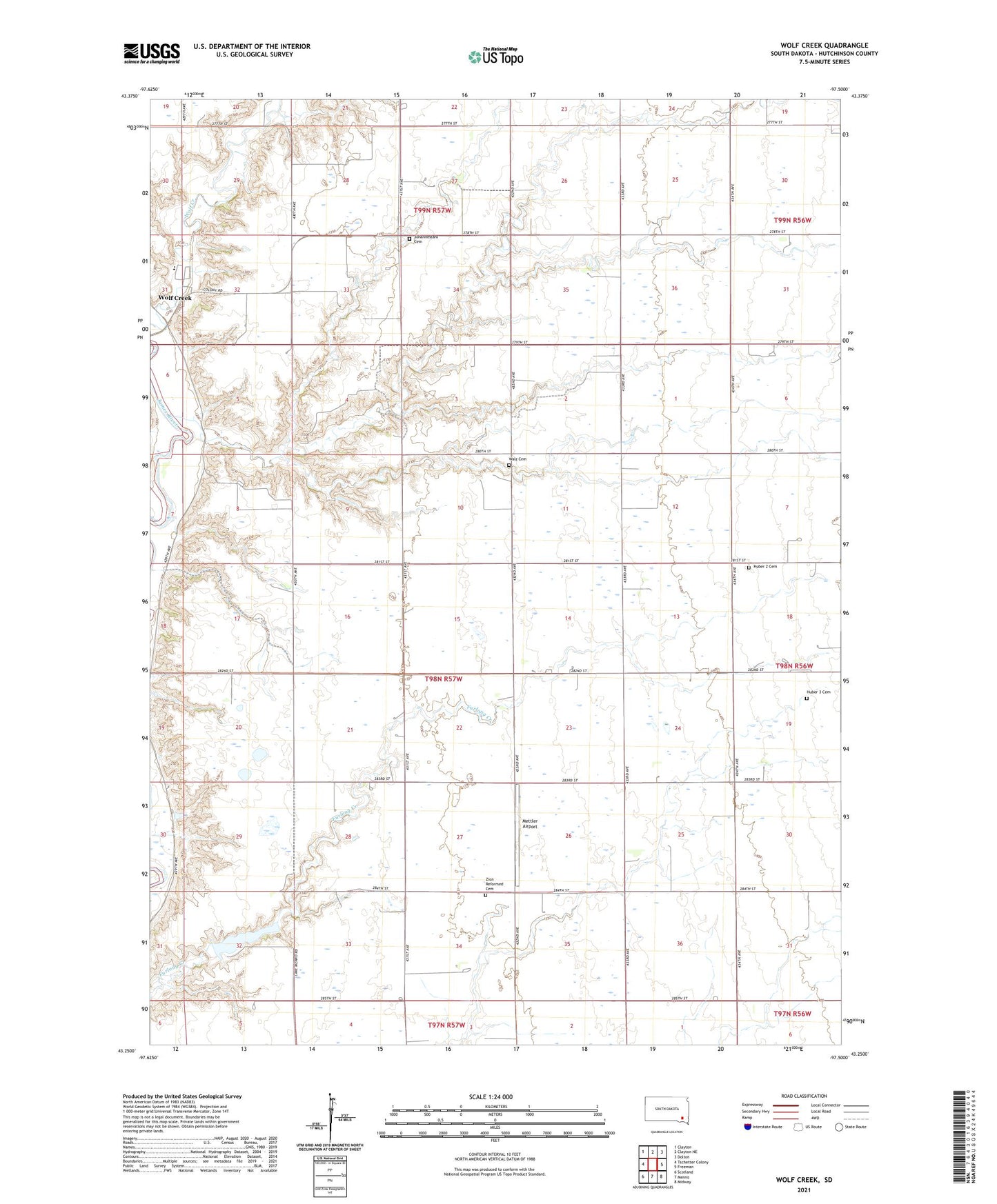 Wolf Creek South Dakota US Topo Map Image