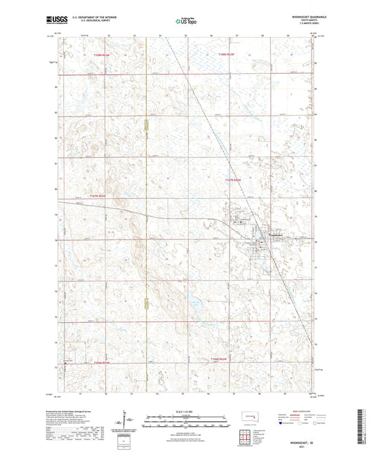 Woonsocket South Dakota US Topo Map Image