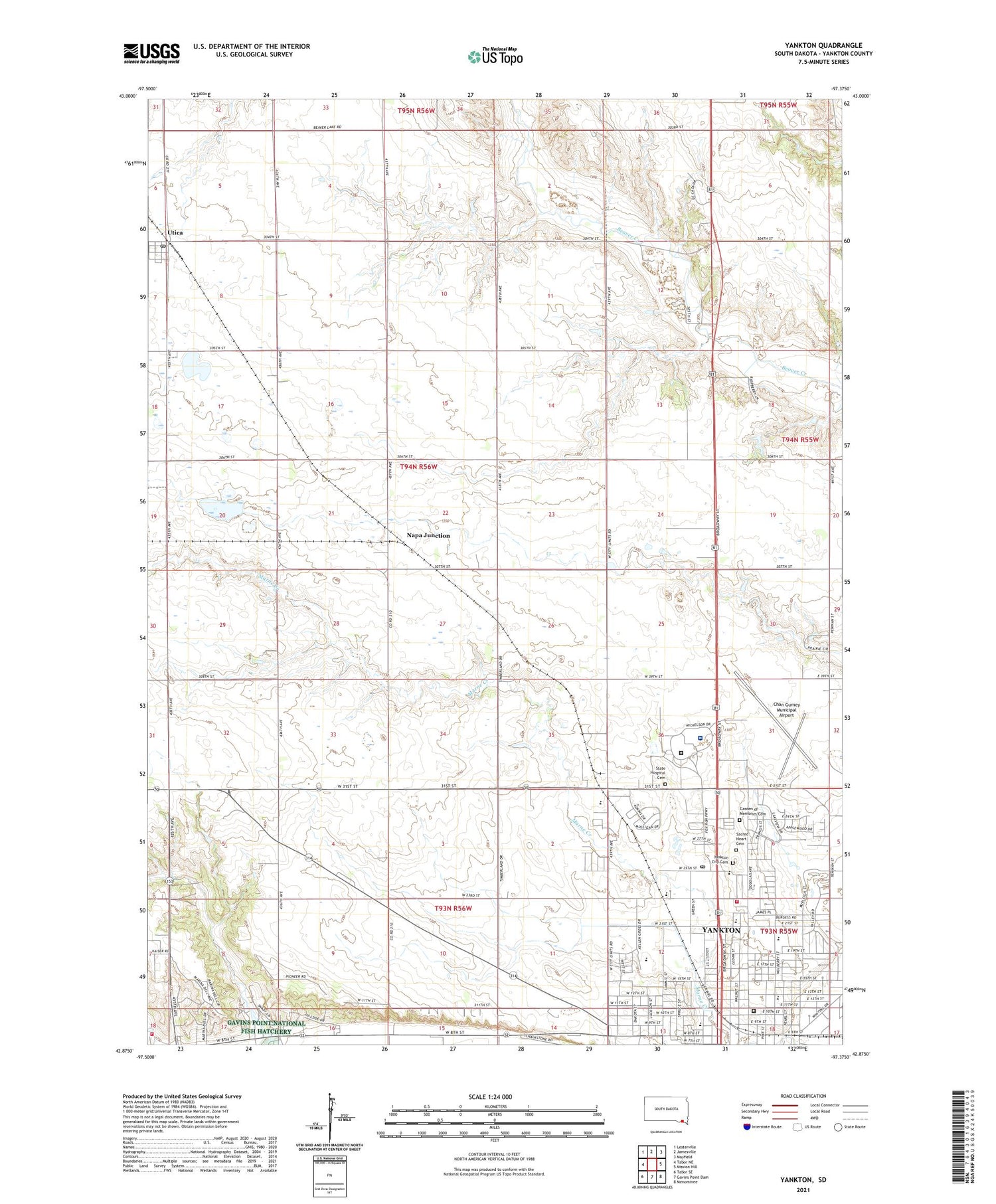 Yankton South Dakota US Topo Map Image