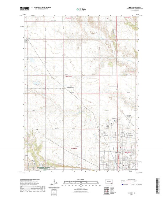 Yankton South Dakota US Topo Map Image