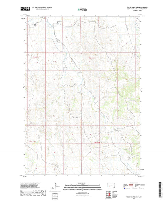 Yellow Bear Camp SW South Dakota US Topo Map Image