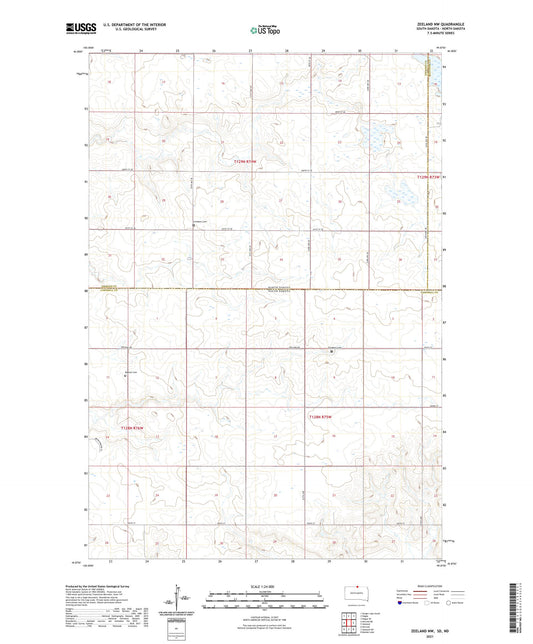 Zeeland NW South Dakota US Topo Map Image