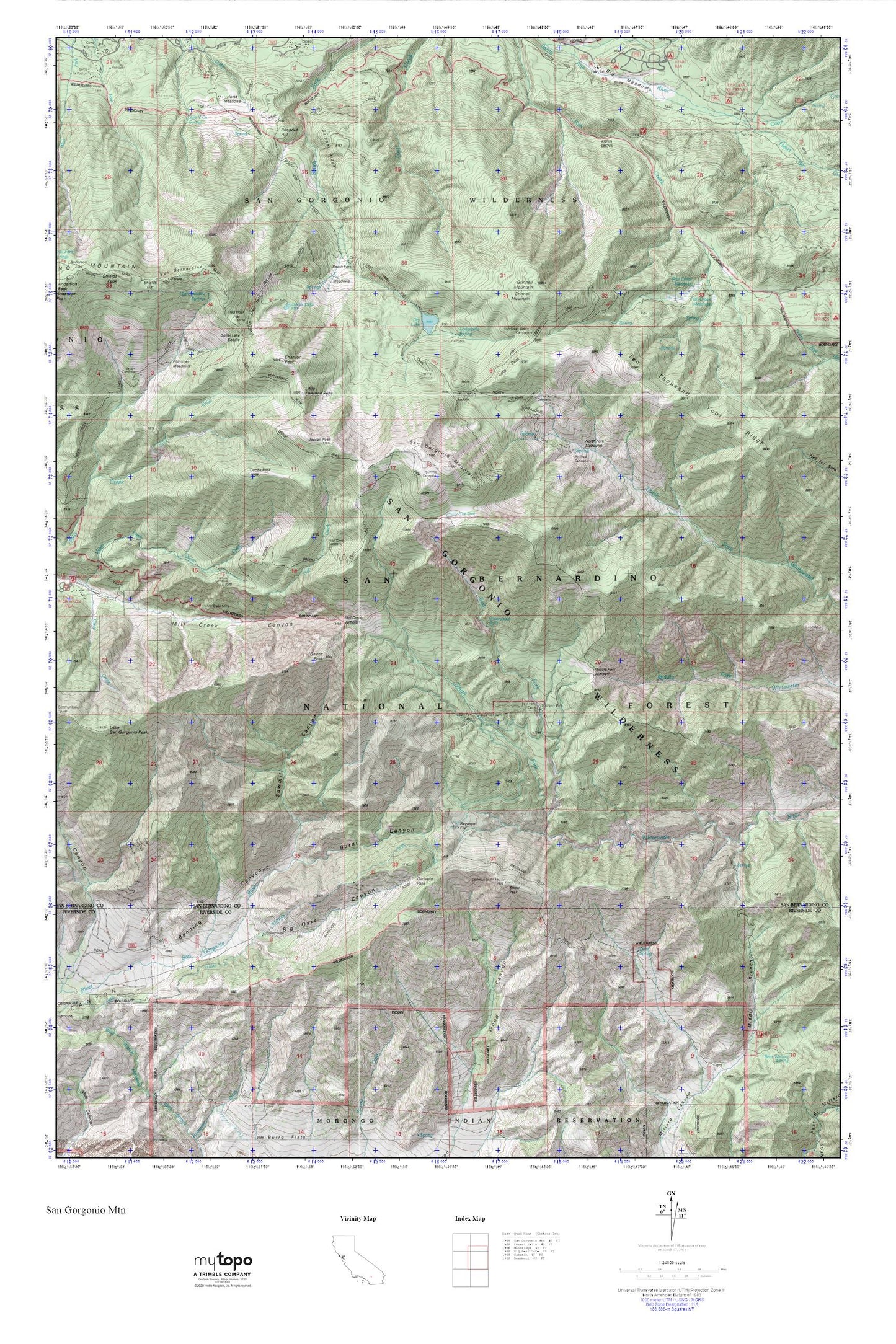 San Georgonio Mtn MyTopo Explorer Series Map Image