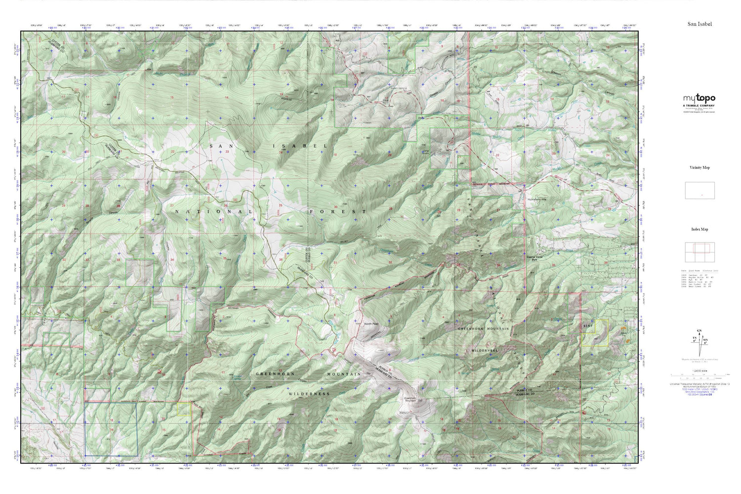 San Isabel MyTopo Explorer Series Map Image