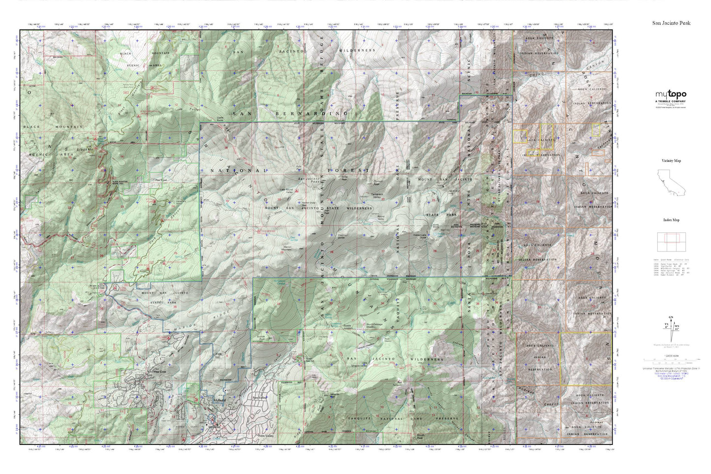 San Jacinto Peak MyTopo Explorer Series Map Image