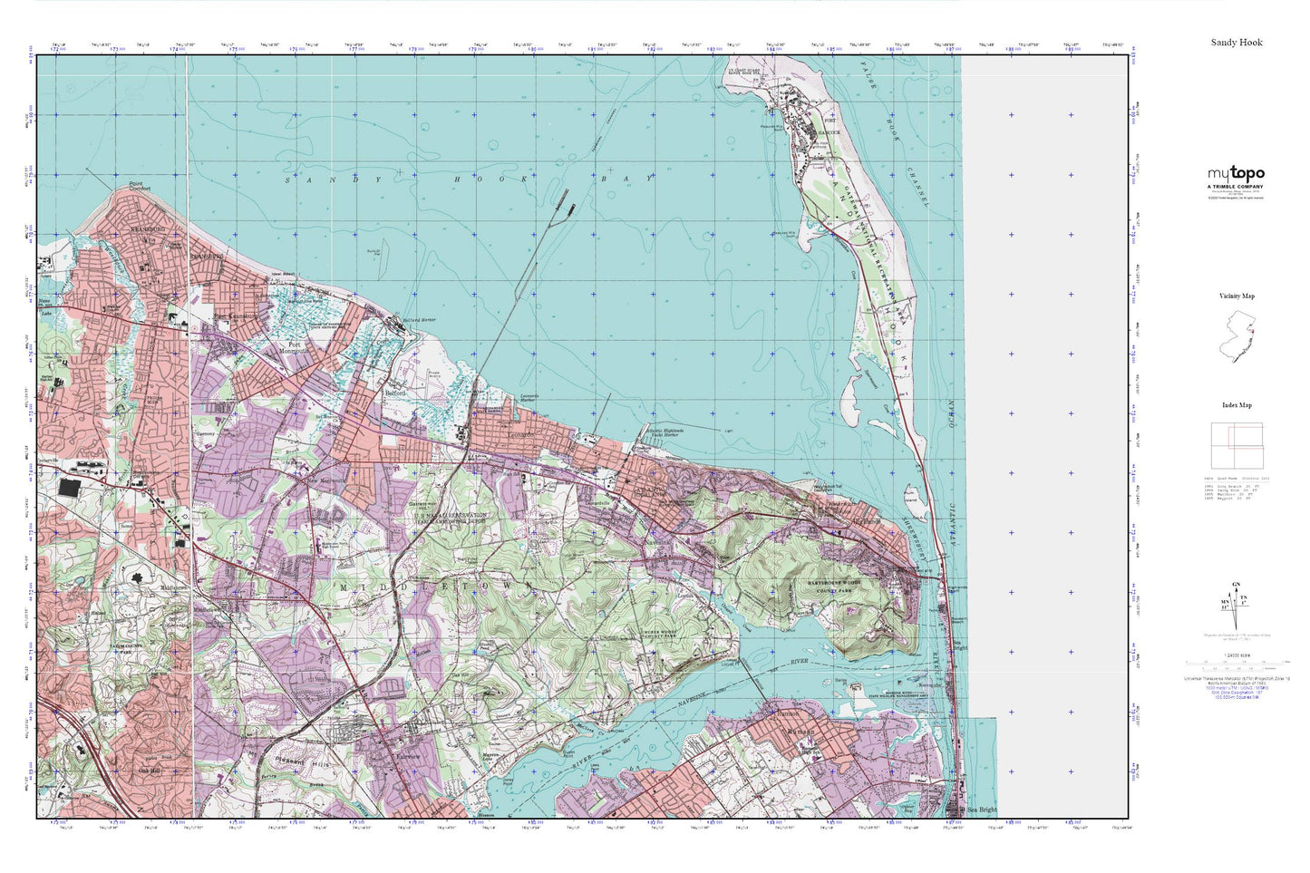 Sandy Hook MyTopo Explorer Series Map Image