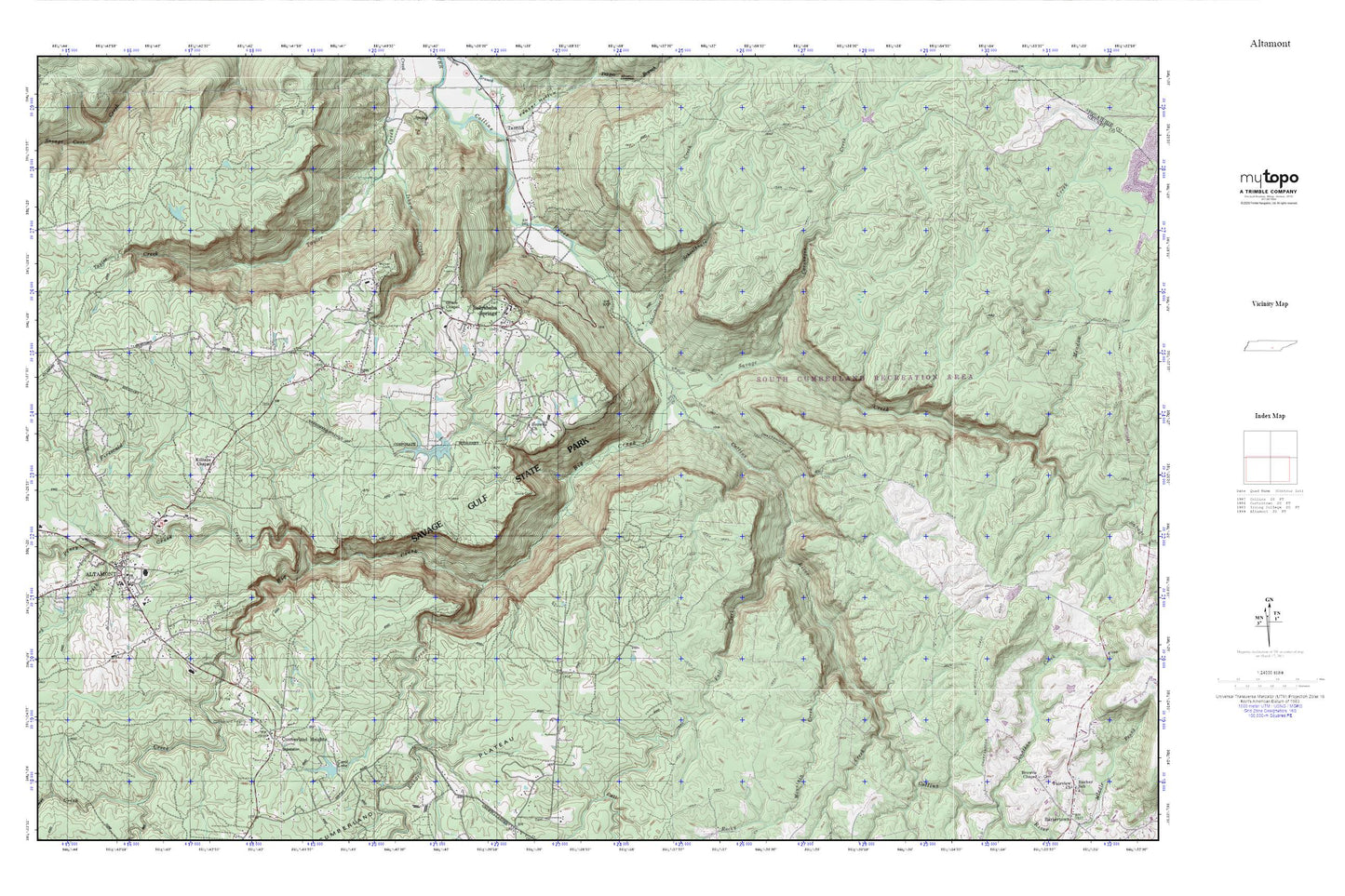 Savage Gulf MyTopo Explorer Series Map Image