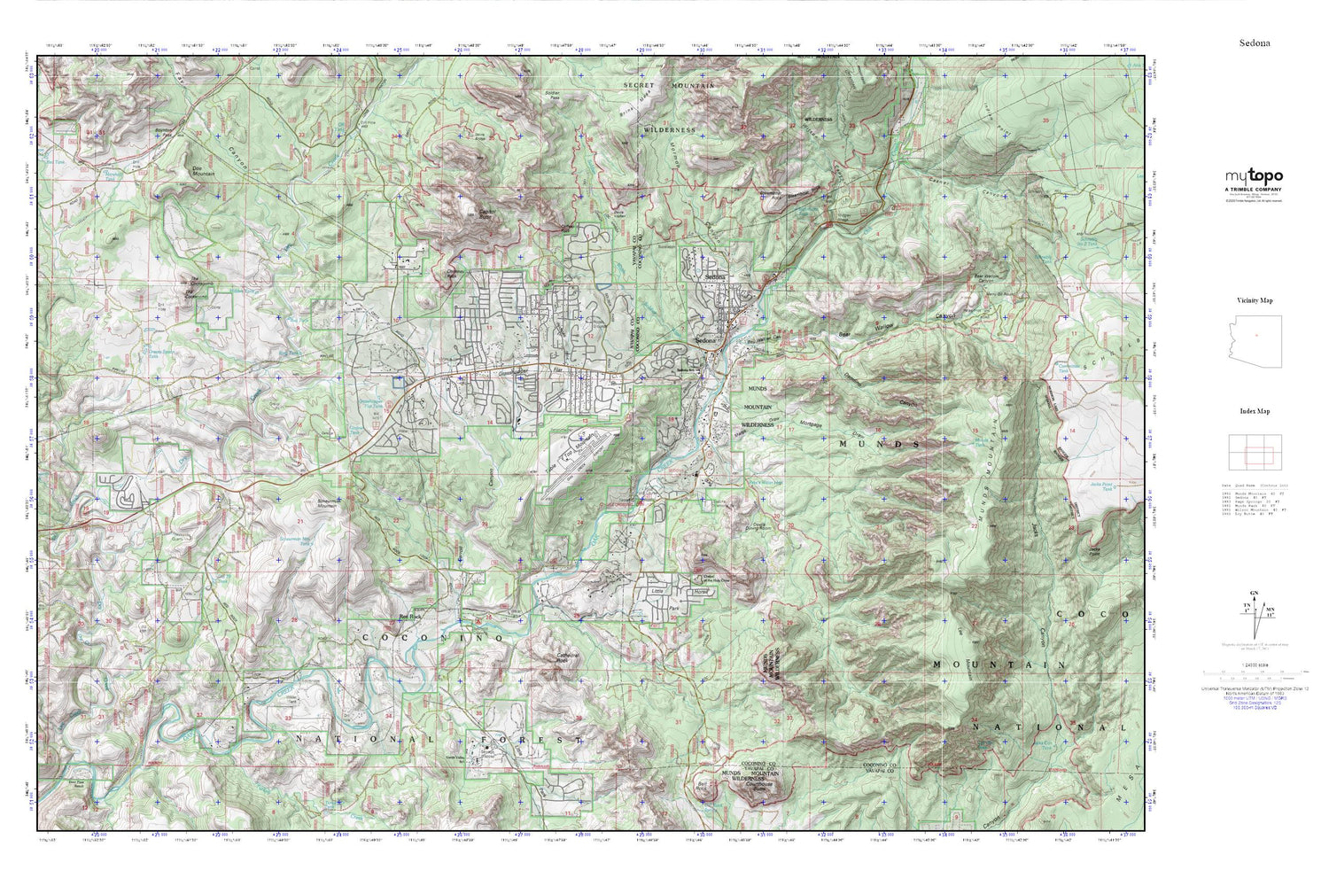 Sedona MyTopo Explorer Series Map Image