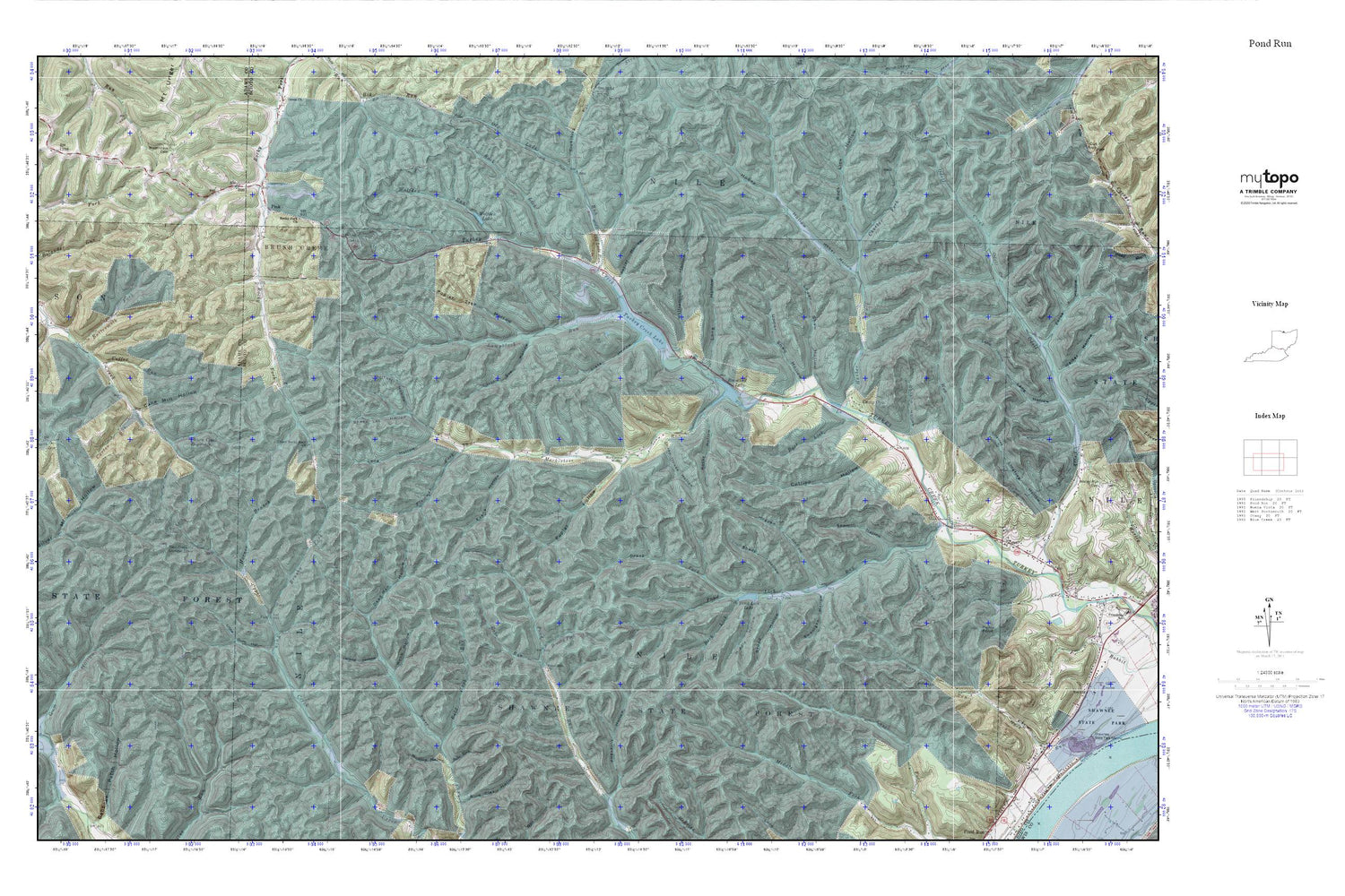 Shawnee State Forest MyTopo Explorer Series Map Image