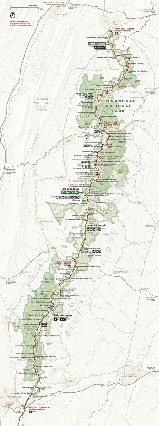 Shenandoah National Park Map Image