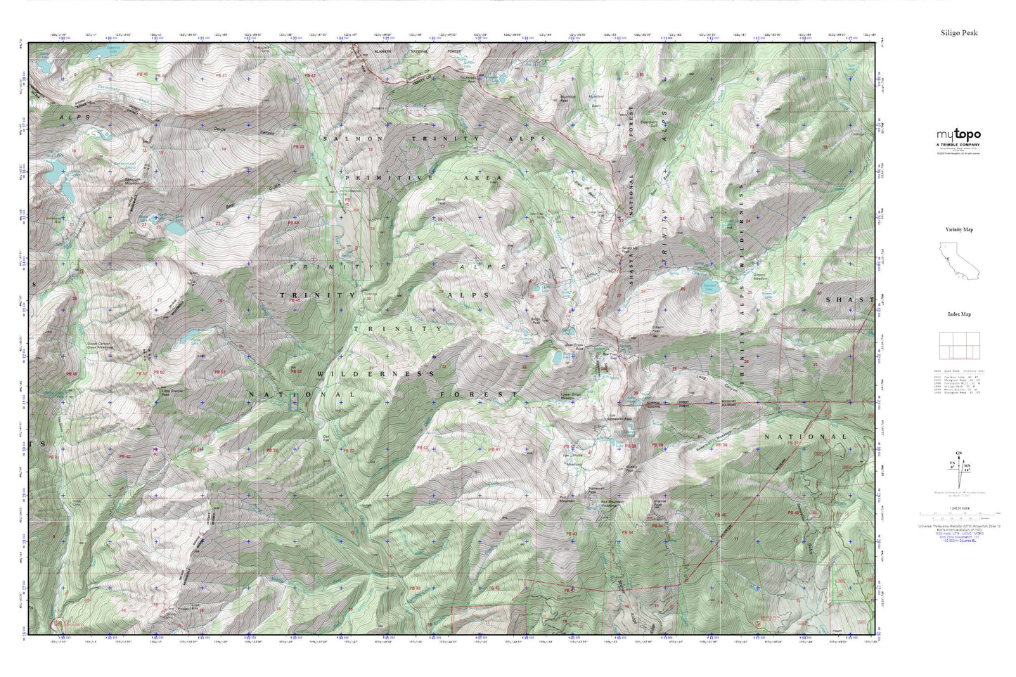 Siligo Peak MyTopo Explorer Series Map Image