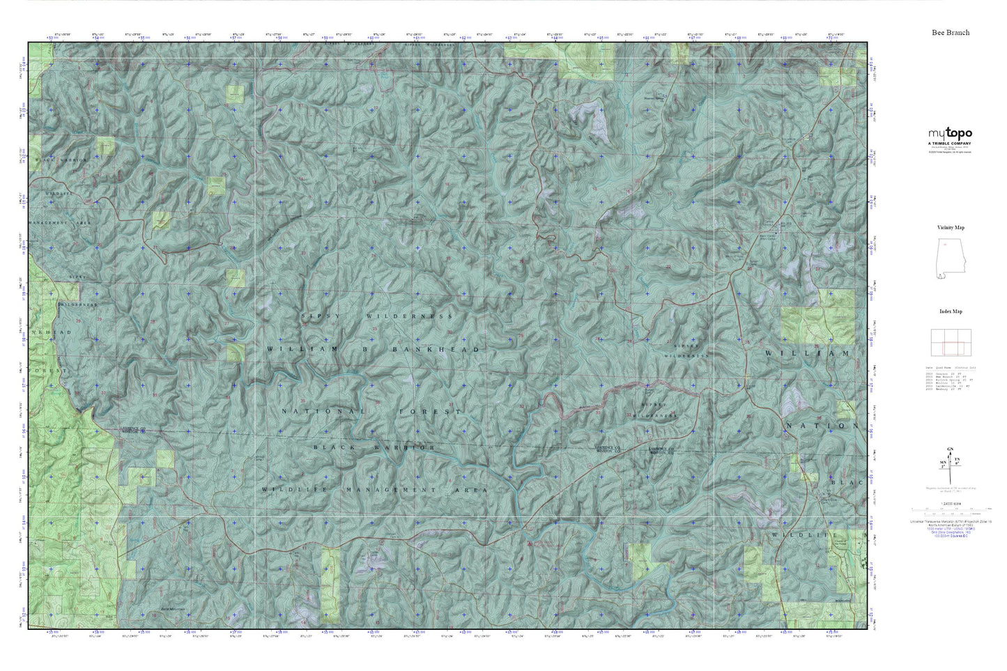 Sipsey Wilderness MyTopo Explorer Series Map Image