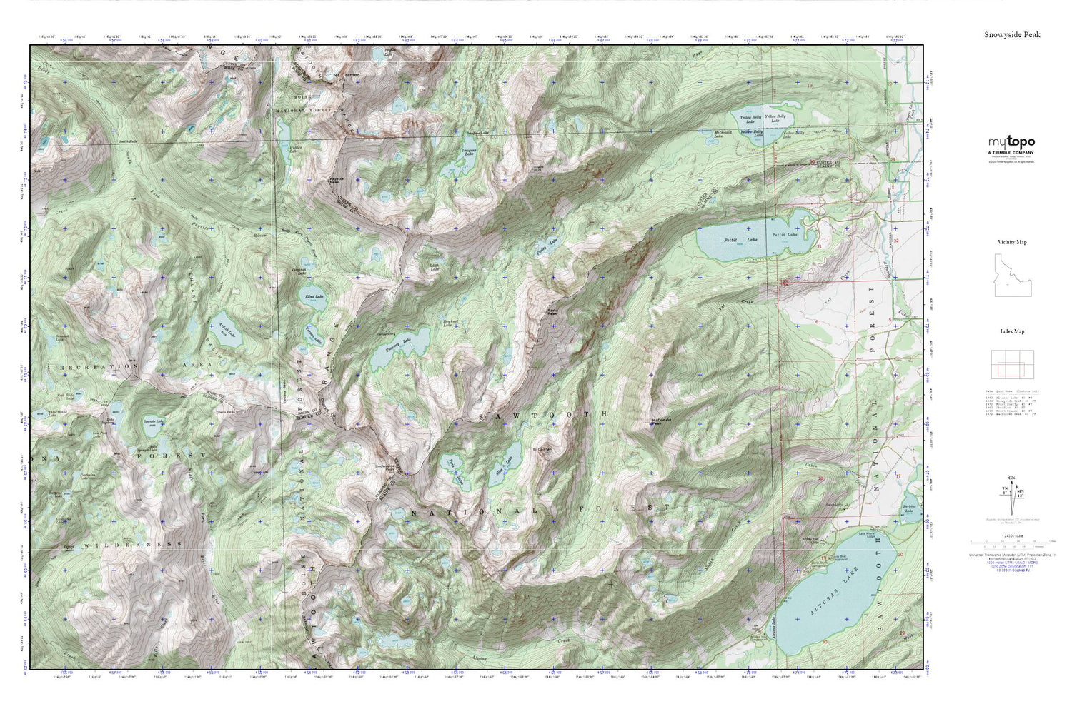 Snowyside Peak MyTopo Explorer Series Map Image