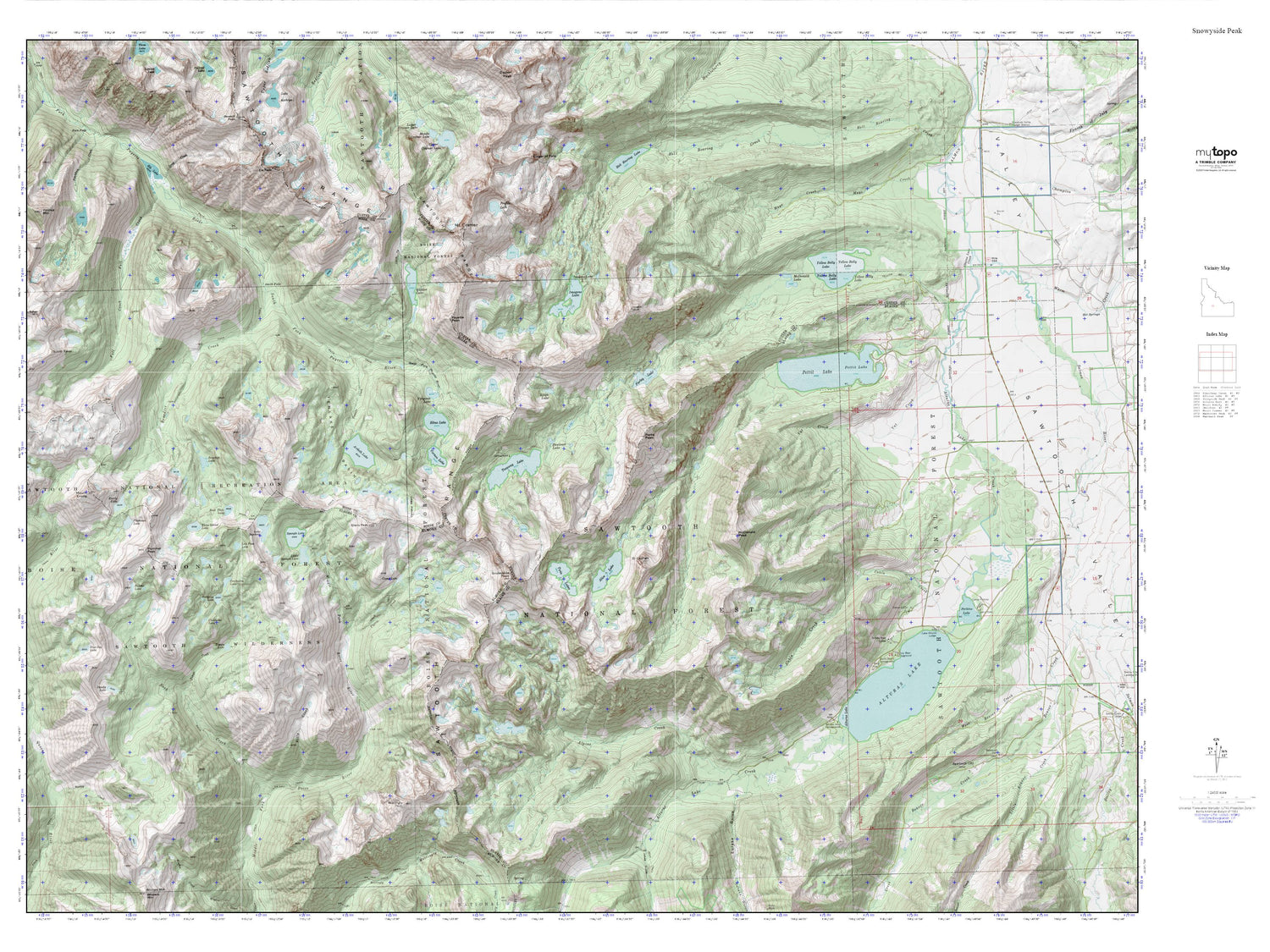 Snowyside Peak MyTopo Explorer Series Map Image