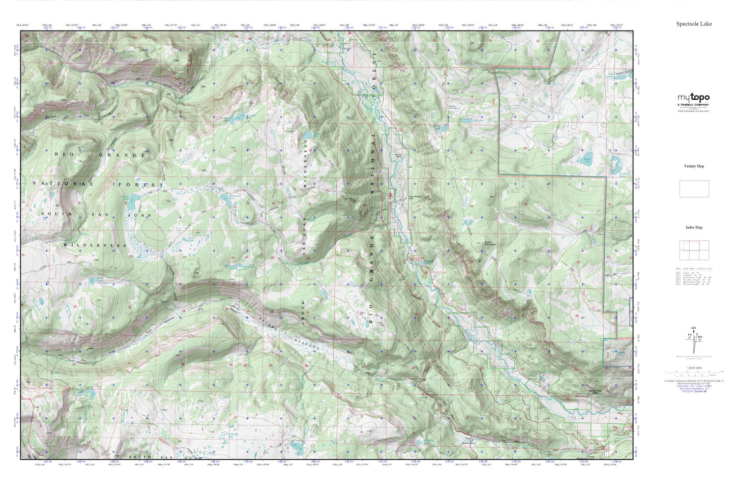 Spectacle Lake MyTopo Explorer Series Map Image