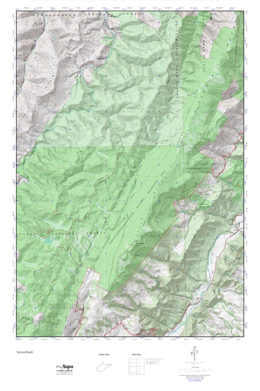 Spruce Knob MyTopo Explorer Series Map Image