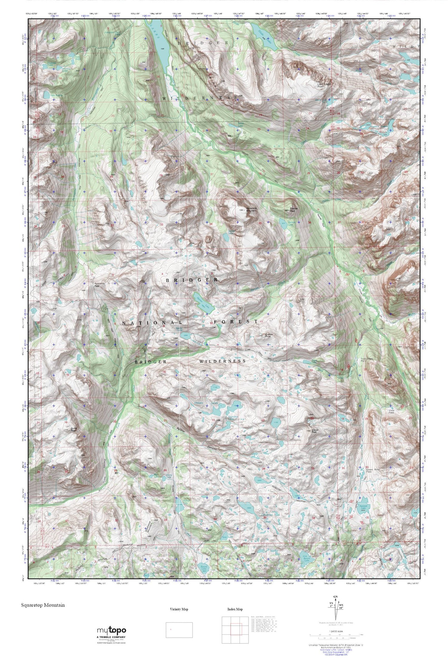 Squaretop Mountain MyTopo Explorer Series Map Image