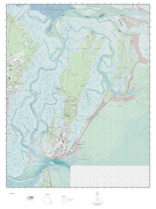 St Simons Island MyTopo Explorer Series Map Image