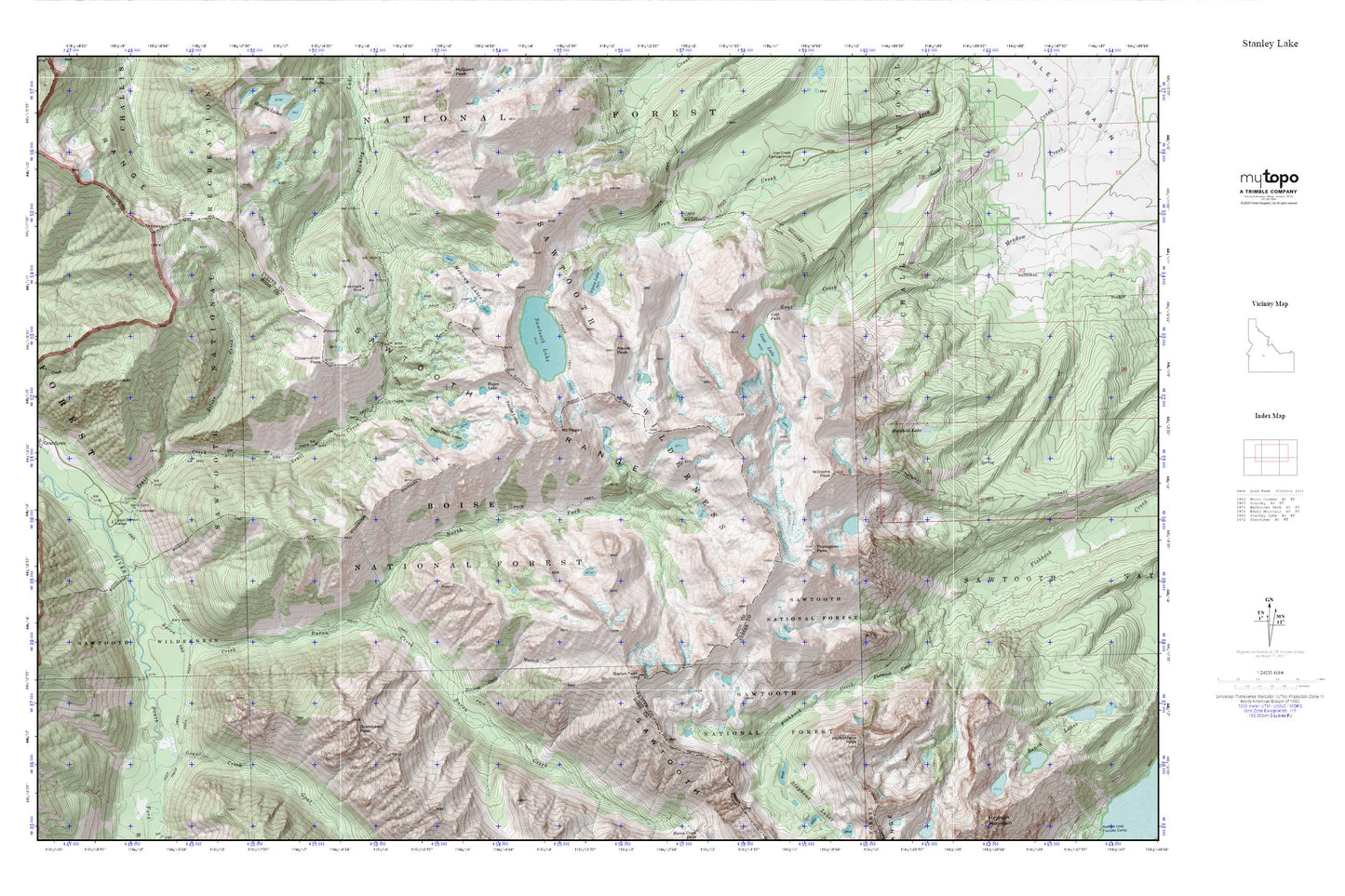 Stanley Lake MyTopo Explorer Series Map Image
