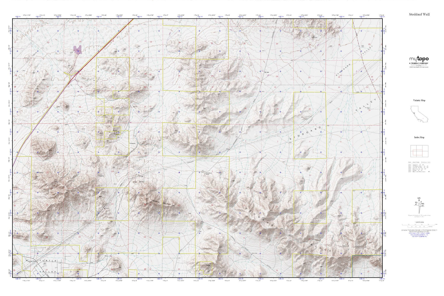 Stoddard Valley OHV Area MyTopo Explorer Series Map Image