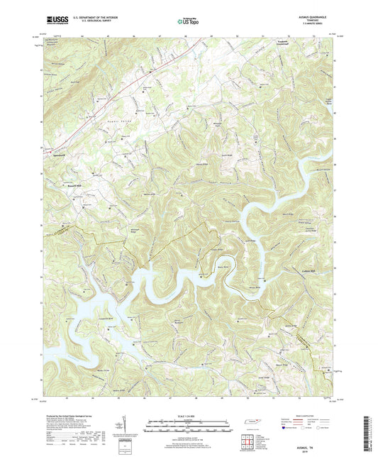 Ausmus Tennessee US Topo Map Image