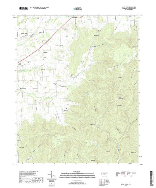 Beans Creek Tennessee US Topo Map Image