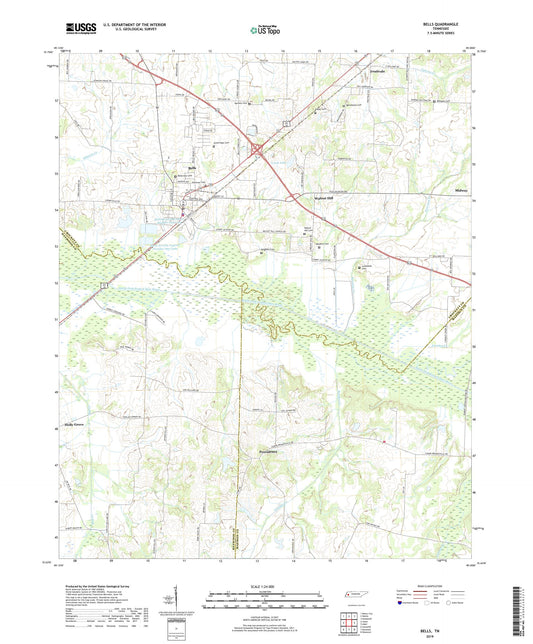 Bells Tennessee US Topo Map Image