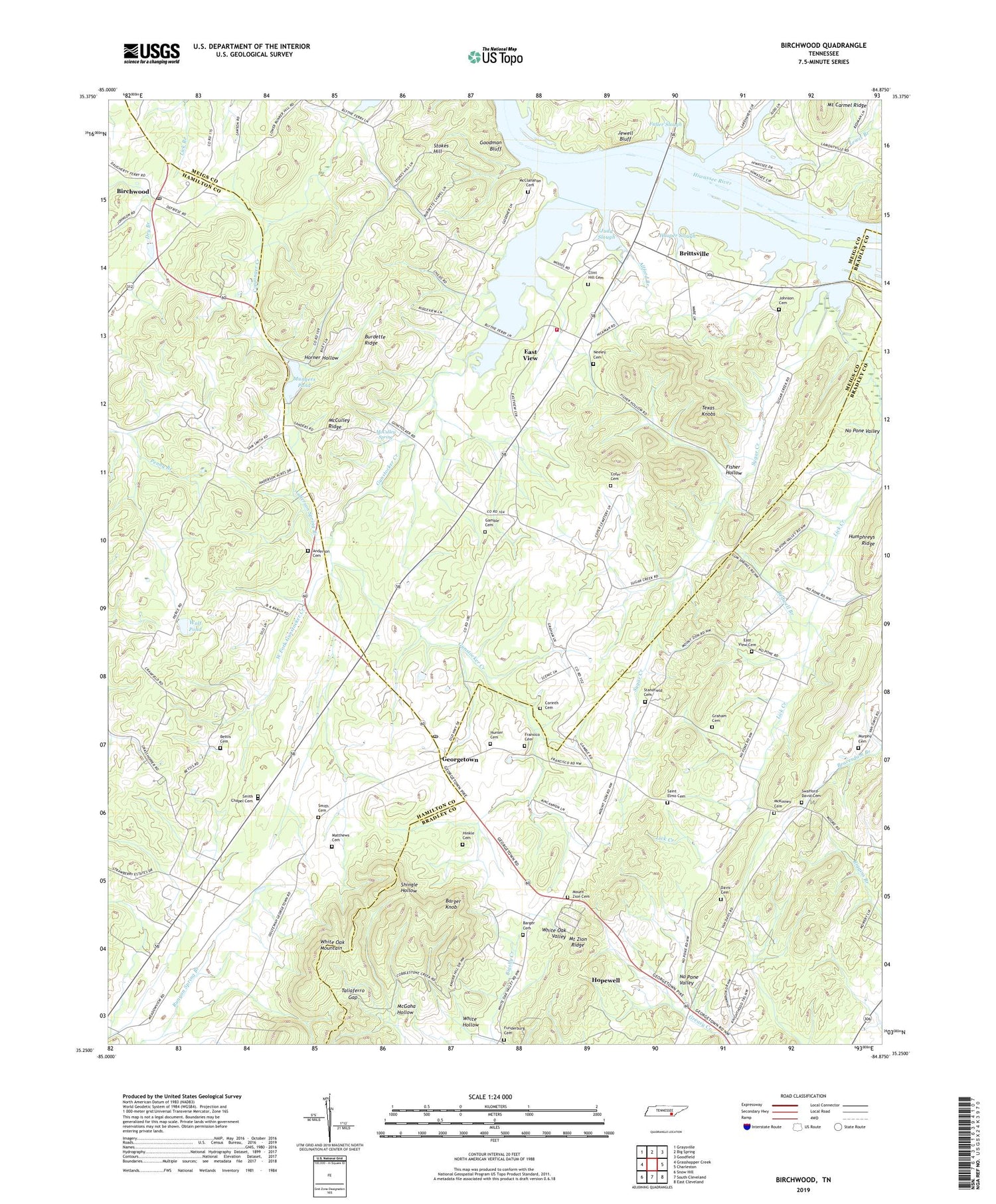 Birchwood Tennessee US Topo Map Image