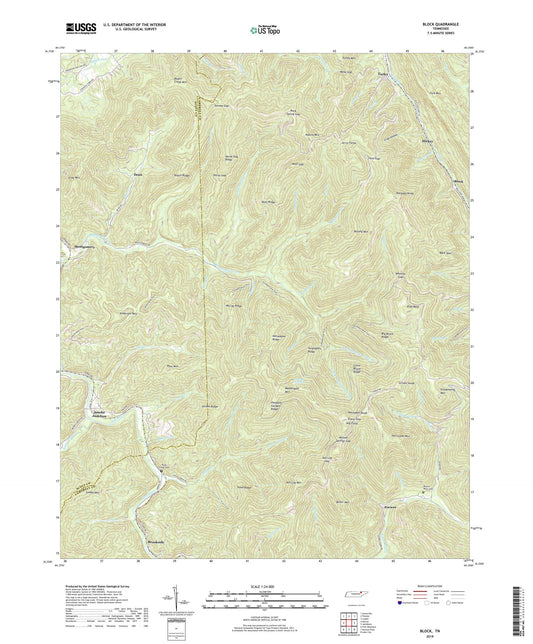 Block Tennessee US Topo Map Image