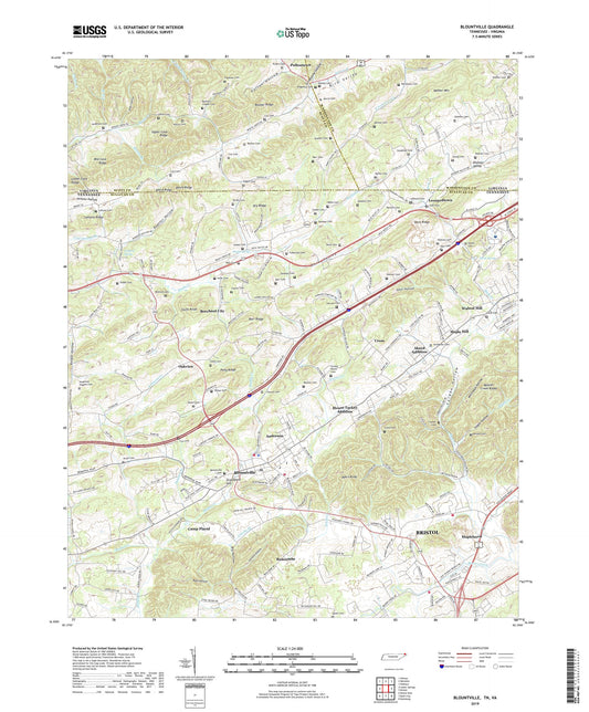 Blountville Tennessee US Topo Map Image