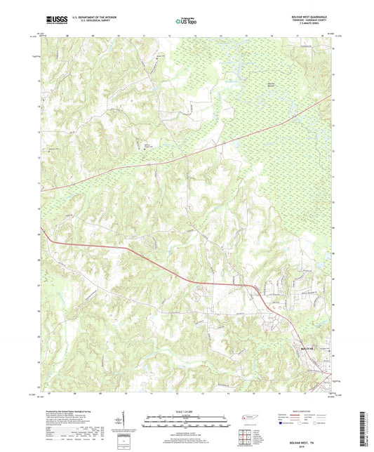 Bolivar West Tennessee US Topo Map Image