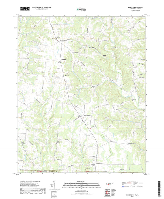 Bonnertown Tennessee US Topo Map Image