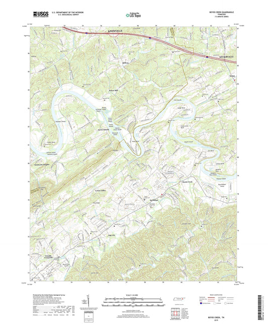 Boyds Creek Tennessee US Topo Map Image
