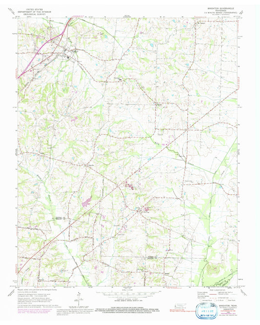 Classic USGS Brighton Tennessee 7.5'x7.5' Topo Map Image