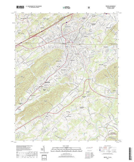 Bristol Tennessee US Topo Map Image