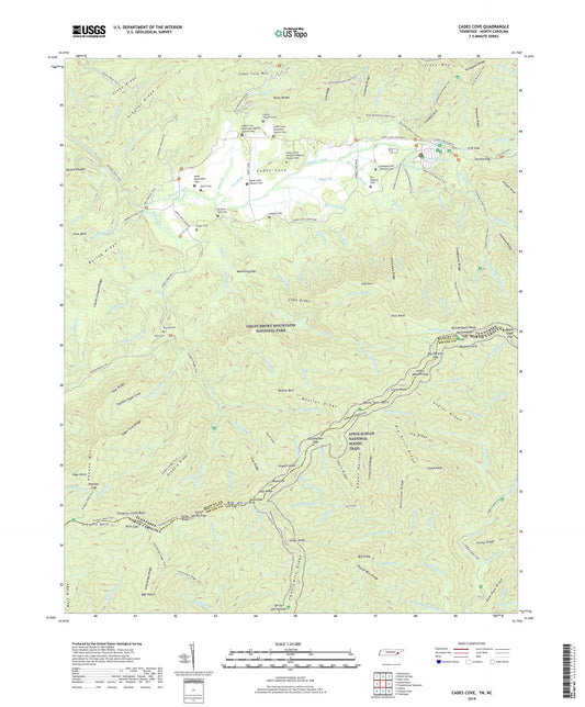 Cades Cove Tennessee US Topo Map Image