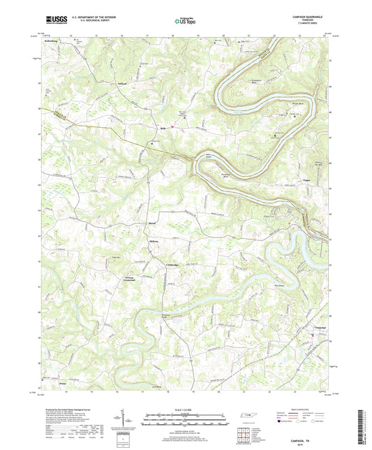 Campaign Tennessee US Topo Map Image