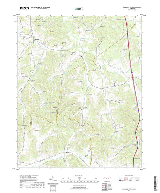 Campbells Station Tennessee US Topo Map Image
